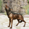 Fine Workmanship Park Decor Life Size Bronze Wolf Statue
